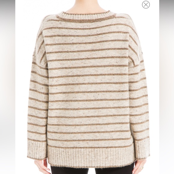 Max Studio Over sized brown strip sweater XL - Picture 7 of 9